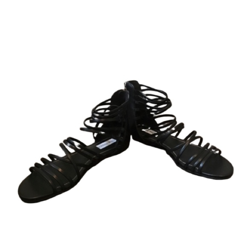 Steve Madden WALLIS Black Strappy Sandals Size 10M - Picture 2 of 4